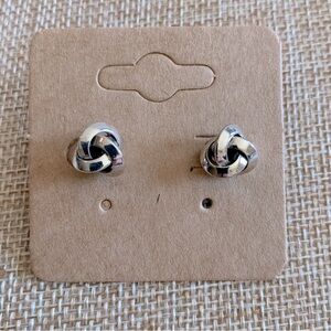 Monet Vintage Silver Tone Love Knot Stud Earrings
